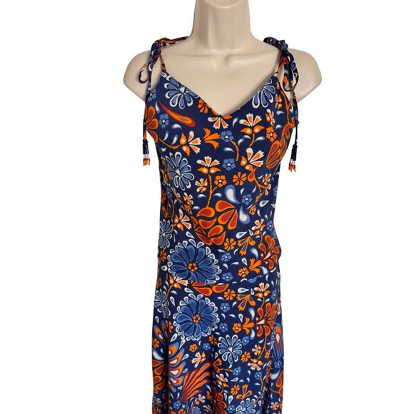 Sigrid Olsen Floral Size XS/S Two Pieces Skirt Tank Top Blue Orange NWT - Picture 12 of 13
